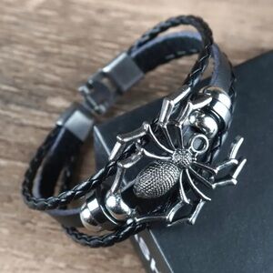 Black and Silver Spider Bracelet NWT